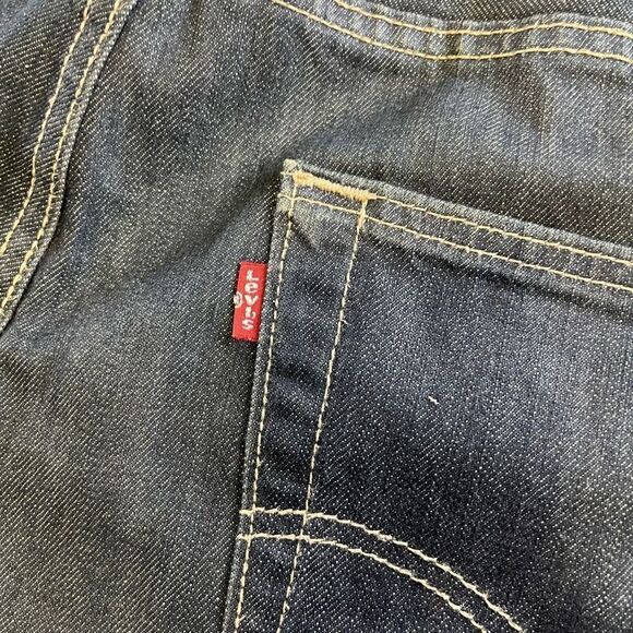 Levi's 501 Button Fly Denim Blue Jeans Tag 36x32 - Picture 13 of 14